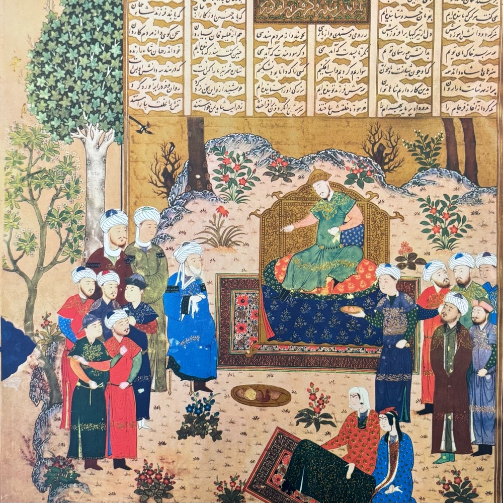 KING YAZDJIRD / MUNZIR THE ARAB 1430 Original 50’s Vintage Fine Art Print Persia